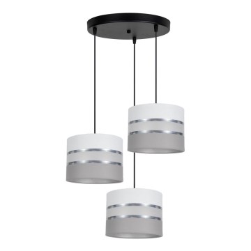 Lámpara colgante CORAL 3xE27/60W/230V blanco/gris