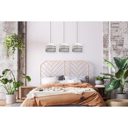 Lámpara colgante CORAL 3xE27/60W/230V blanco/gris