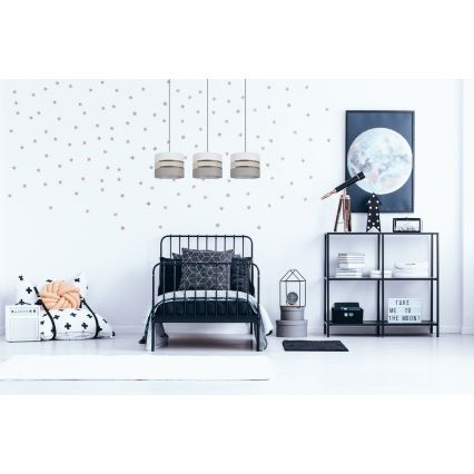 Lámpara colgante CORAL 3xE27/60W/230V blanco/gris
