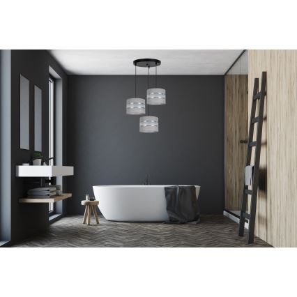 Lámpara colgante CORAL 3xE27/60W/230V gris