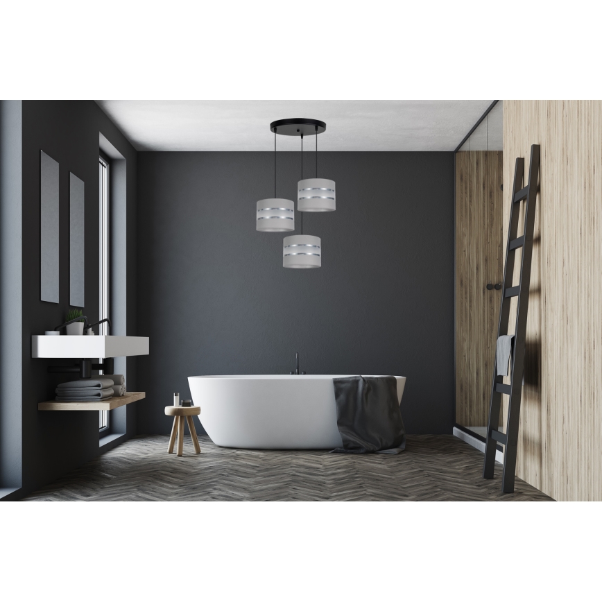 Lámpara colgante CORAL 3xE27/60W/230V gris