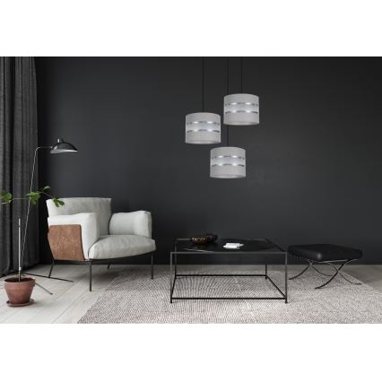 Lámpara colgante CORAL 3xE27/60W/230V gris