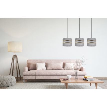 Lámpara colgante CORAL 3xE27/60W/230V gris