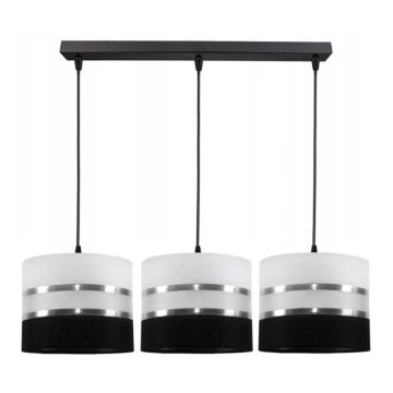 Lámpara colgante CORAL 3xE27/60W/230V negro-blanco