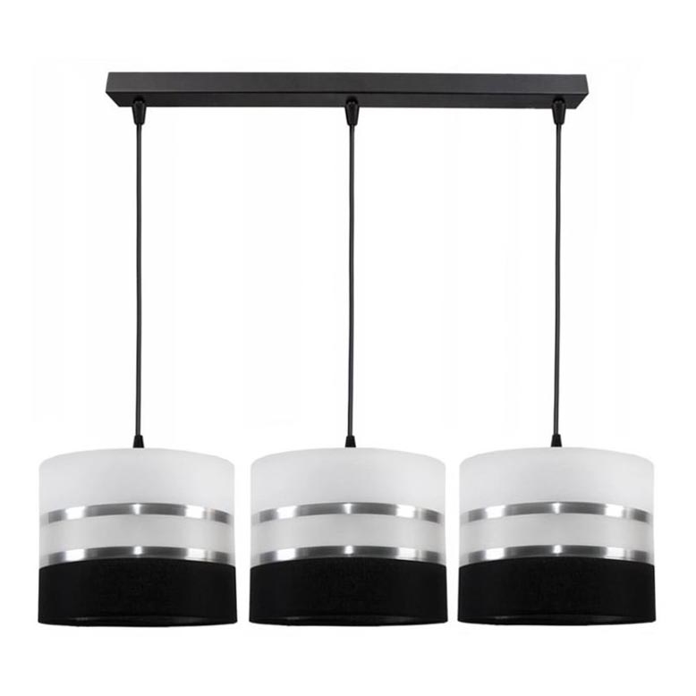 Lámpara colgante CORAL 3xE27/60W/230V negro-blanco