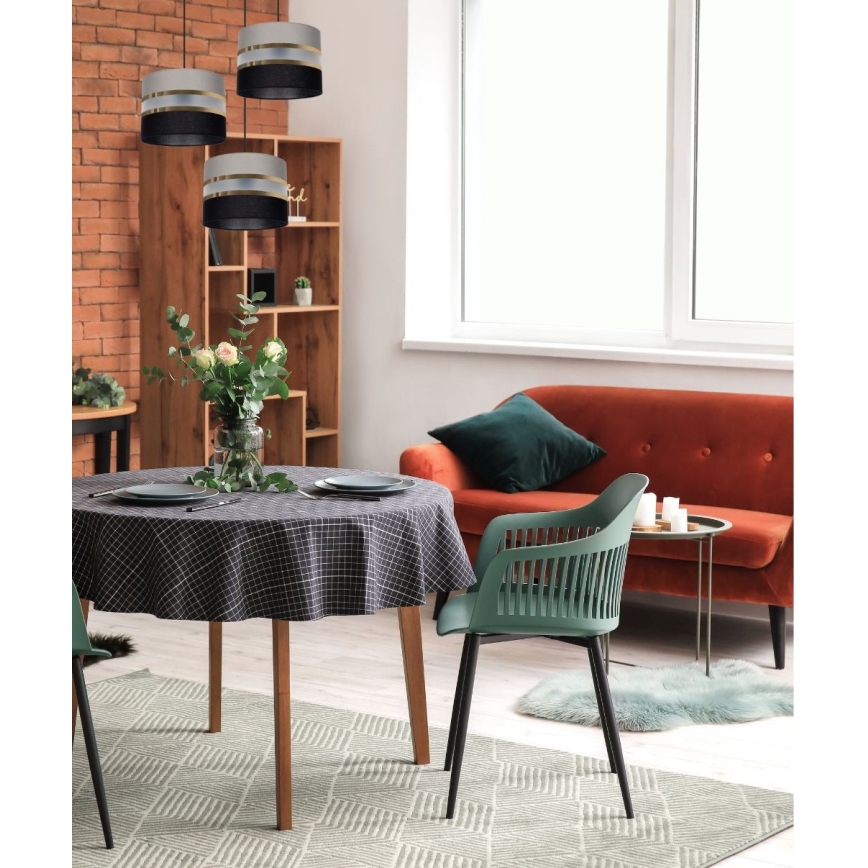 Lámpara colgante CORAL 3xE27/60W/230V negro-gris