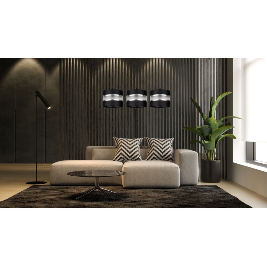 Lámpara colgante CORAL 3xE27/60W/230V negro