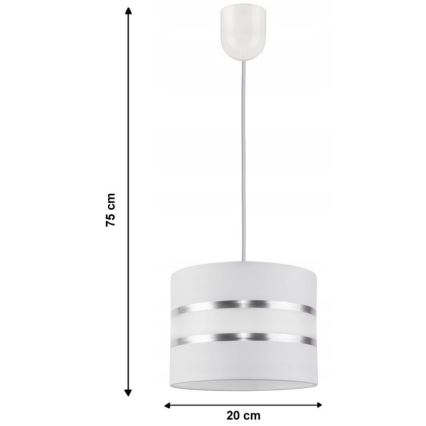 Lámpara colgante CORAL S 1xE27/60W/230V blanco