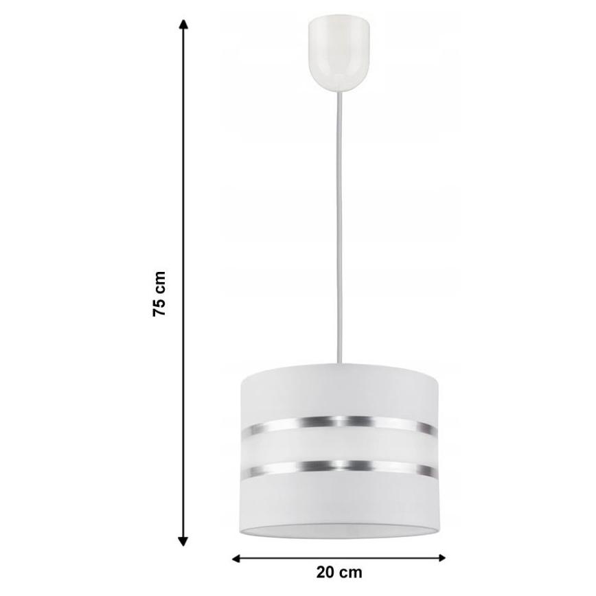 Lámpara colgante CORAL S 1xE27/60W/230V blanco