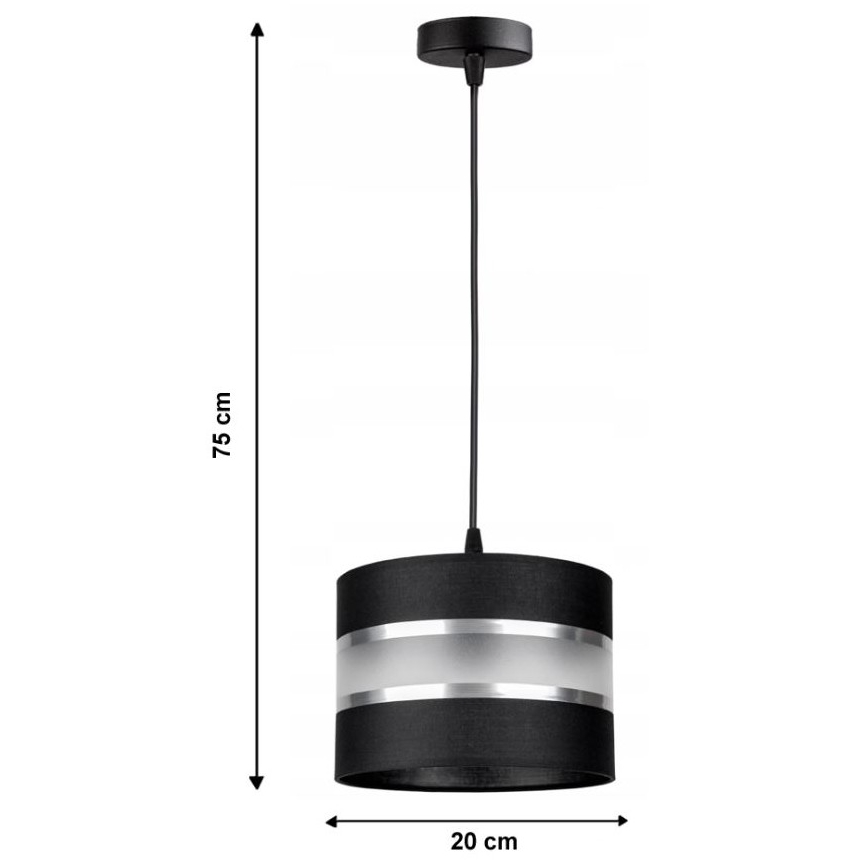 Lámpara colgante CORAL S 1xE27/60W/230V negro