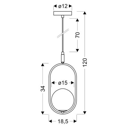 Lámpara colgante CORDEL 1xG9/28W/230V