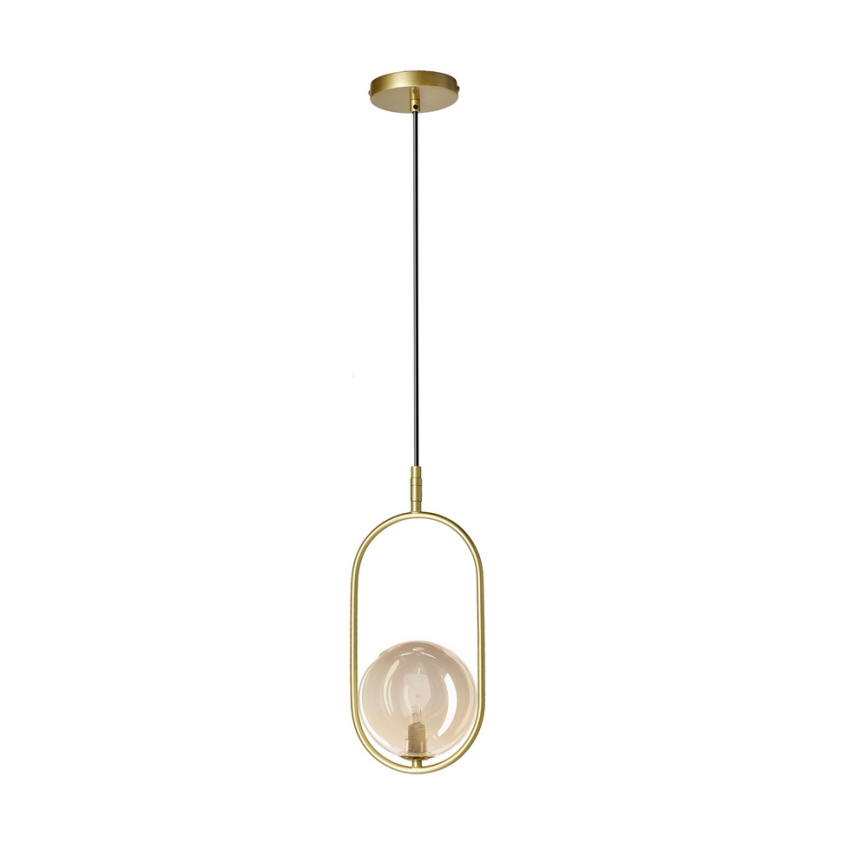 Lámpara colgante CORDEL 1xG9/28W/230V latón/beige ahumado