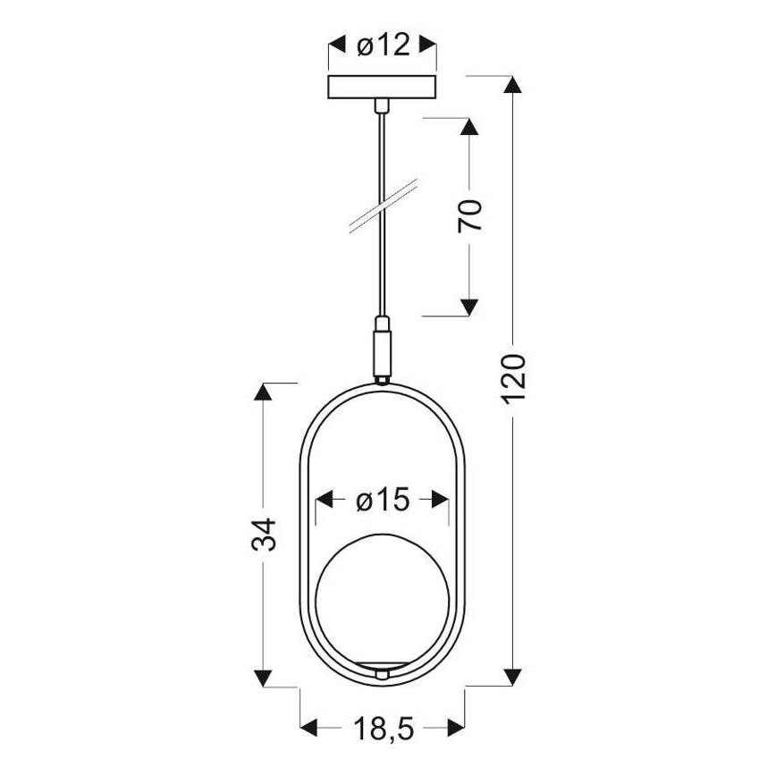 Lámpara colgante con cable CORDEL 1xG9/28W/230V negro