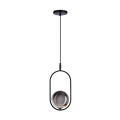 Lámpara colgante CORDEL 1xG9/28W/230V negro/negro ahumado