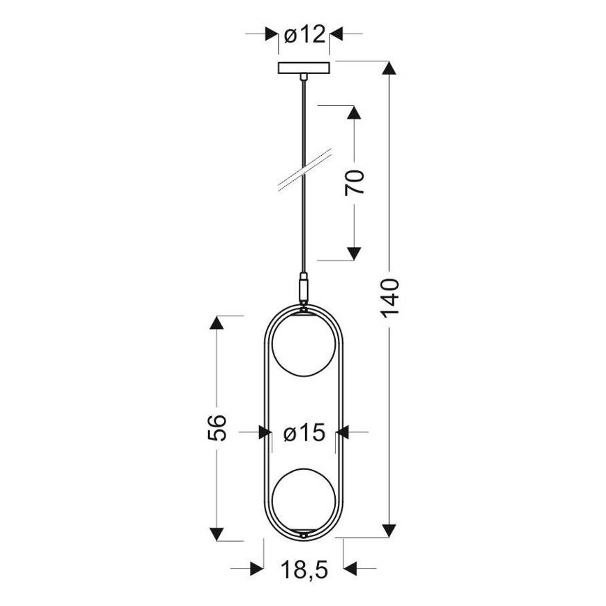Lámpara colgante CORDEL 2xG9/28W/230V