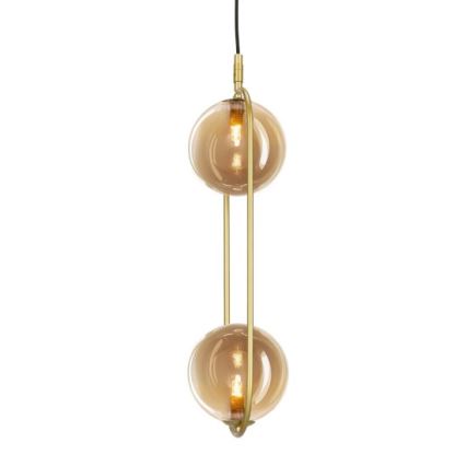 Lámpara colgante CORDEL 2xG9/28W/230V latón/beige ahumado