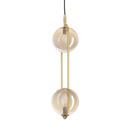 Lámpara colgante CORDEL 2xG9/28W/230V latón/beige ahumado