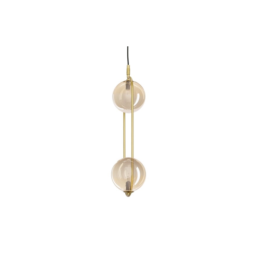 Lámpara colgante CORDEL 2xG9/28W/230V latón/beige ahumado