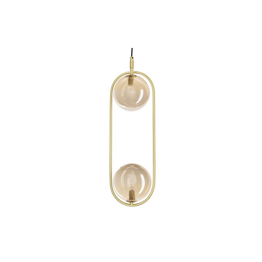 Lámpara colgante CORDEL 2xG9/28W/230V latón/beige ahumado