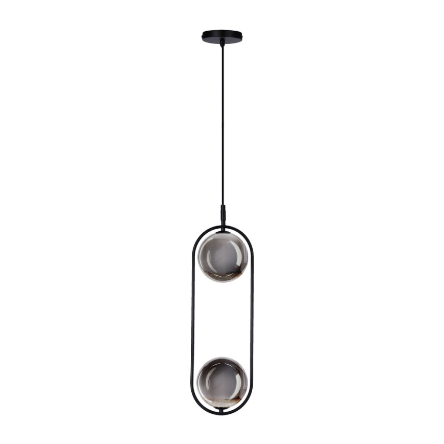 Lámpara colgante CORDEL 2xG9/28W/230V negro/negro ahumado