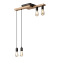 Lámpara colgante CORTINA 4xE27/15W/230V negro/roble