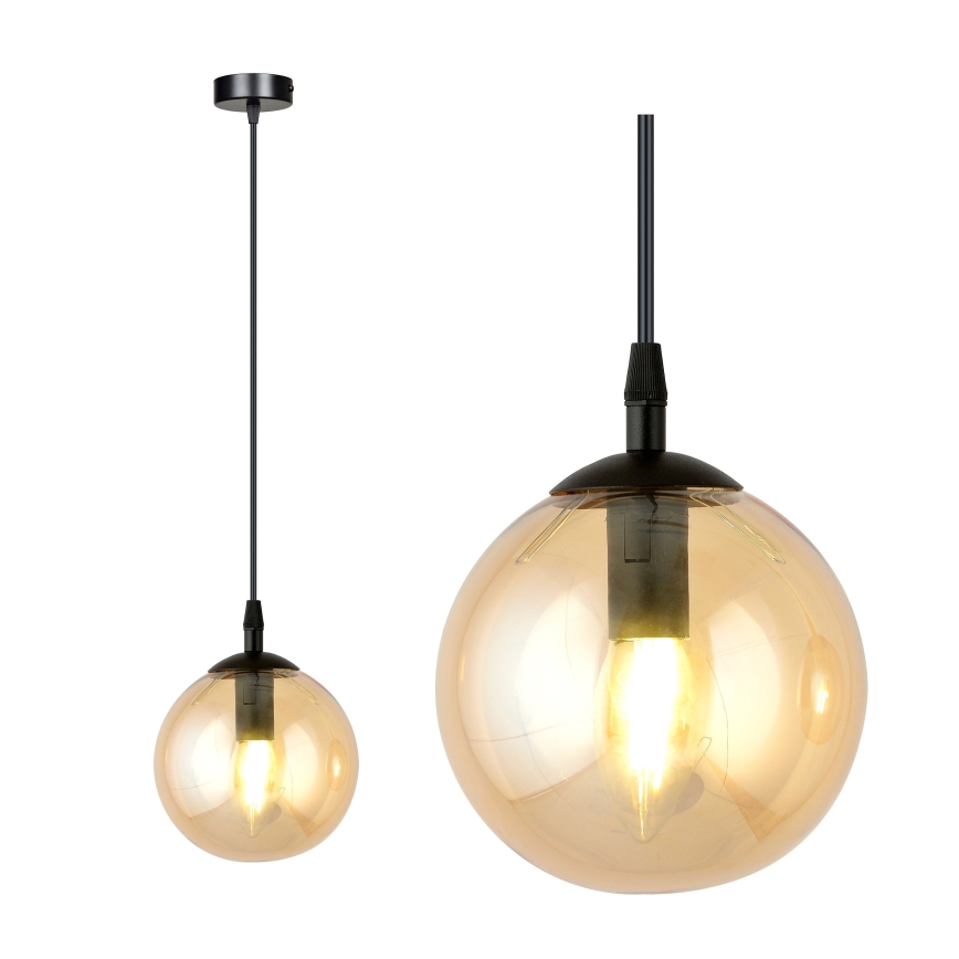 Lámpara colgante COSMO 1xE14/10W/230V diá. 14 cm negro/beige