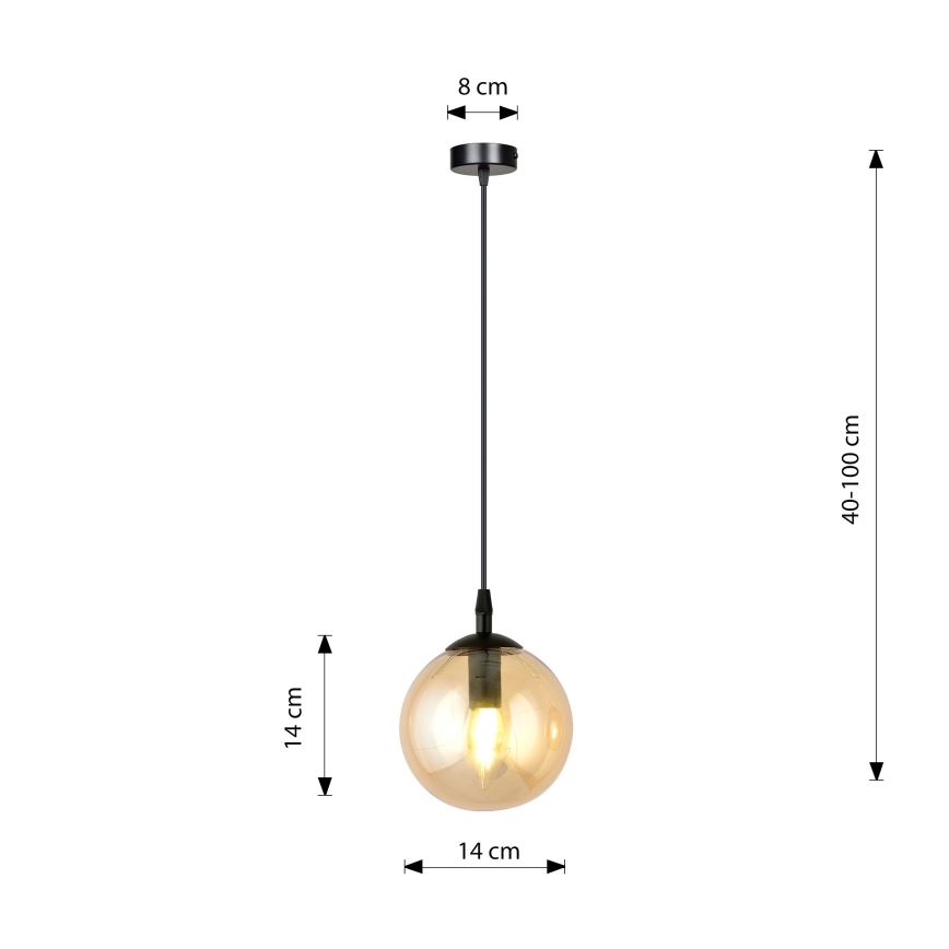 Lámpara colgante COSMO 1xE14/10W/230V diá. 14 cm negro/beige
