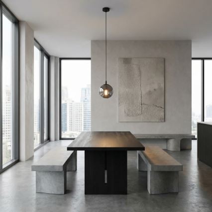 Lámpara colgante COSMO 1xE14/10W/230V diá. 14 cm negro/gris