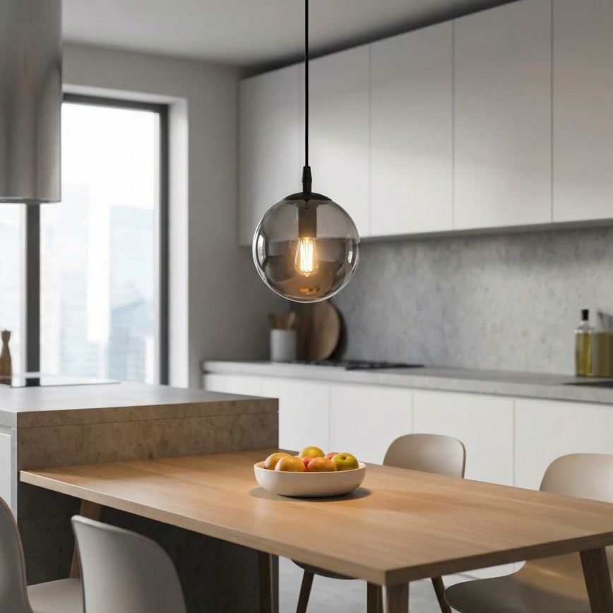 Lámpara colgante COSMO 1xE14/10W/230V diá. 14 cm negro/gris