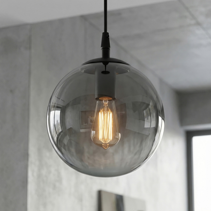 Lámpara colgante COSMO 1xE14/10W/230V diá. 14 cm negro/gris