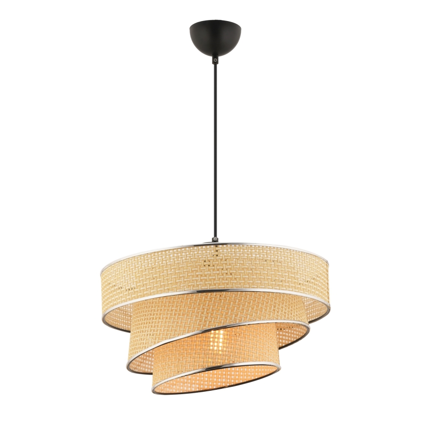 Lámpara Colgante Couper 1xE27/60W/230V Beige/Cromo Brillante