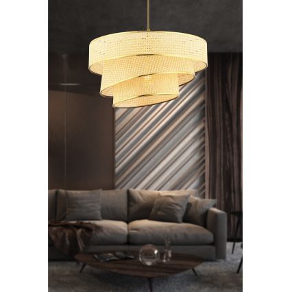 Lámpara colgante COUPER 1xE27/60W/230V beige/dorado