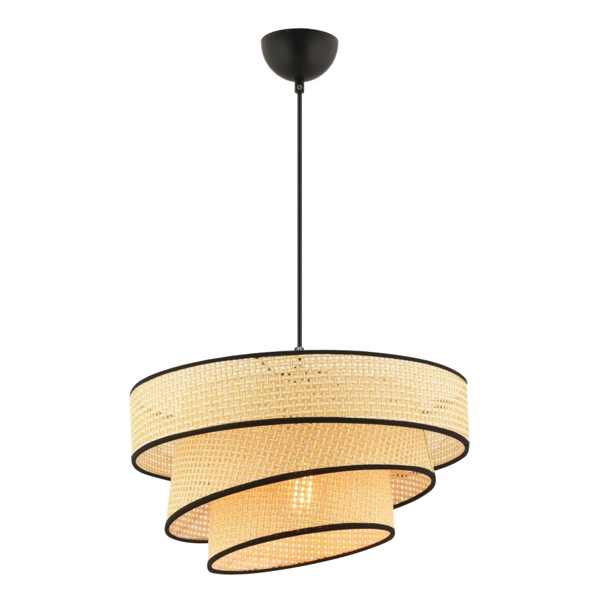 Lámpara colgante COUPER 1xE27/60W/230V beige/negra
