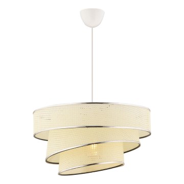 Lámpara colgante COUPER 1xE27/60W/230V blanca/cromo brillante