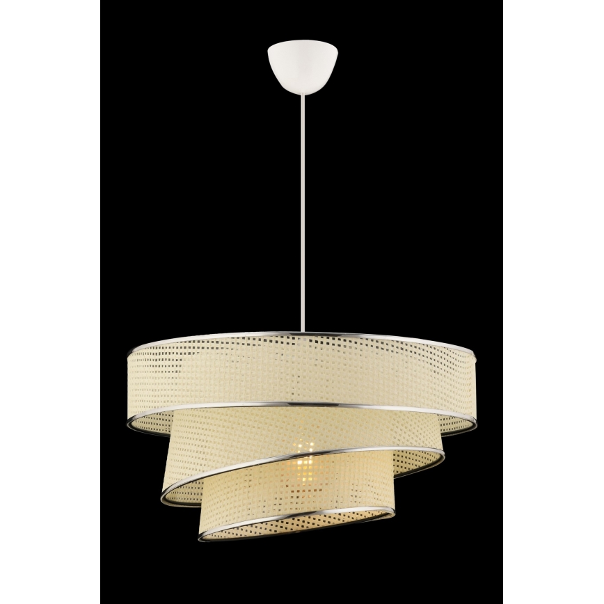 Lámpara colgante COUPER 1xE27/60W/230V blanca/cromo brillante