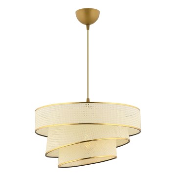 Lámpara colgante COUPER 1xE27/60W/230V blanca/dorada