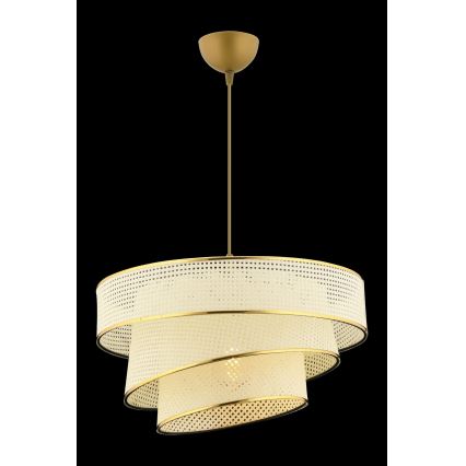 Lámpara colgante COUPER 1xE27/60W/230V blanca/dorada