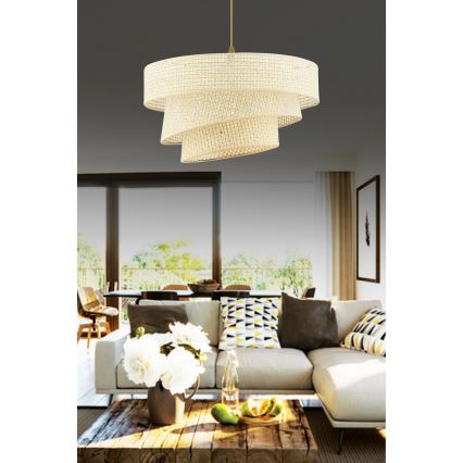 Lámpara colgante COUPER 1xE27/60W/230V color crema