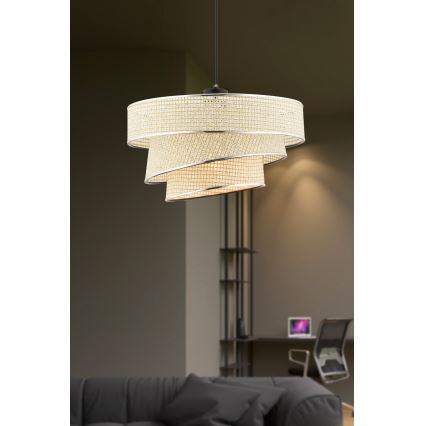 Lámpara colgante COUPER 1xE27/60W/230V crema/cromo brillante