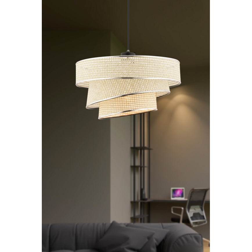 Lámpara colgante COUPER 1xE27/60W/230V crema/cromo brillante