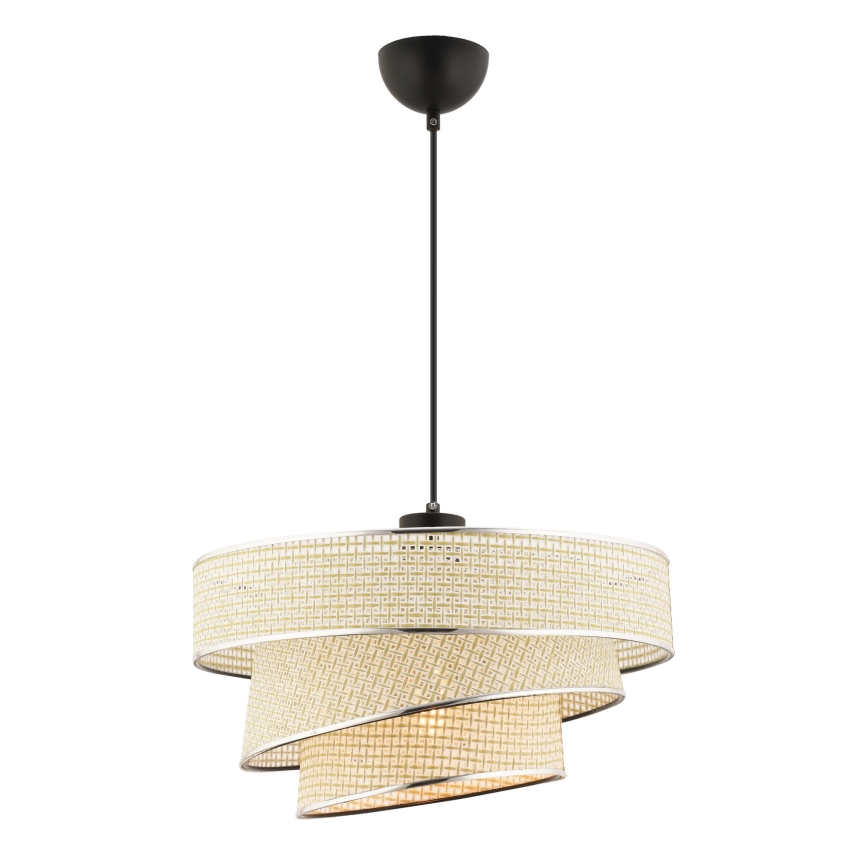 Lámpara colgante COUPER 1xE27/60W/230V crema/cromo brillante