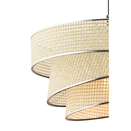 Lámpara colgante COUPER 1xE27/60W/230V crema/cromo brillante