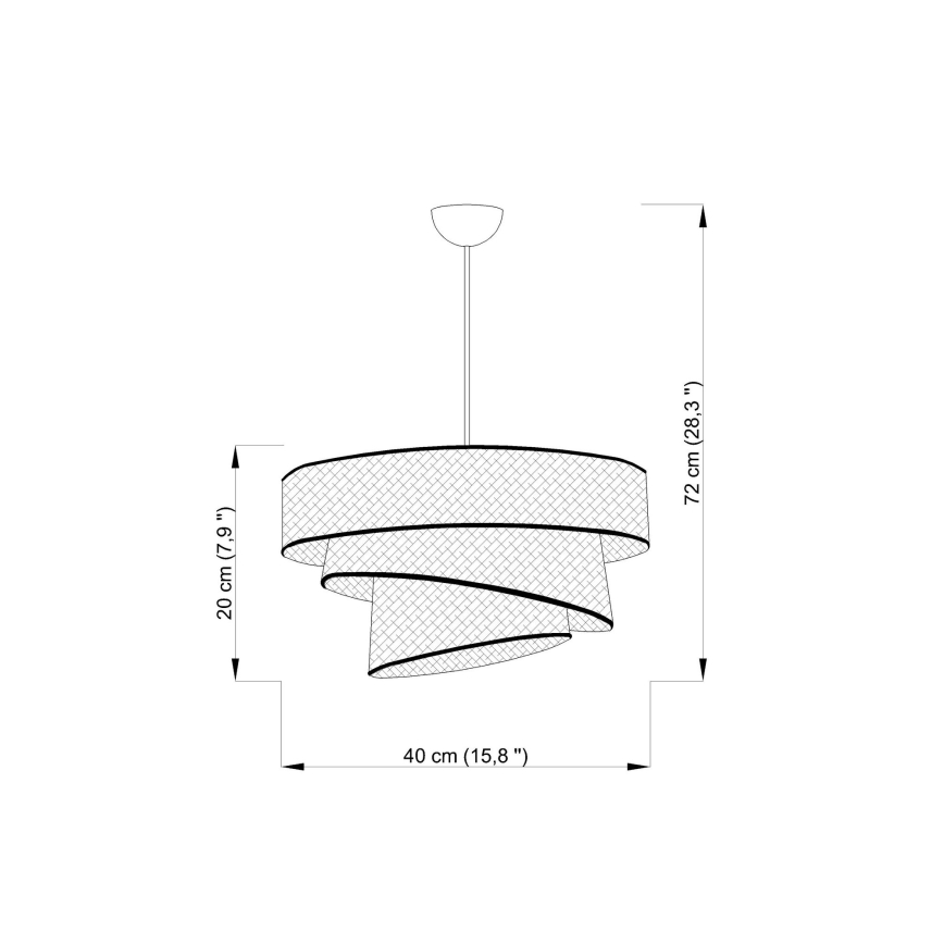 Lámpara colgante COUPER 1xE27/60W/230V crema/cromo brillante