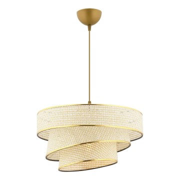 Lámpara colgante COUPER 1xE27/60W/230V crema/dorada