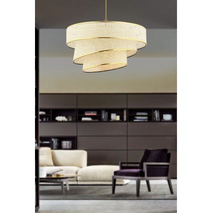 Lámpara colgante COUPER 1xE27/60W/230V crema/dorada