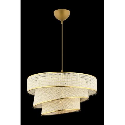 Lámpara colgante COUPER 1xE27/60W/230V crema/dorada