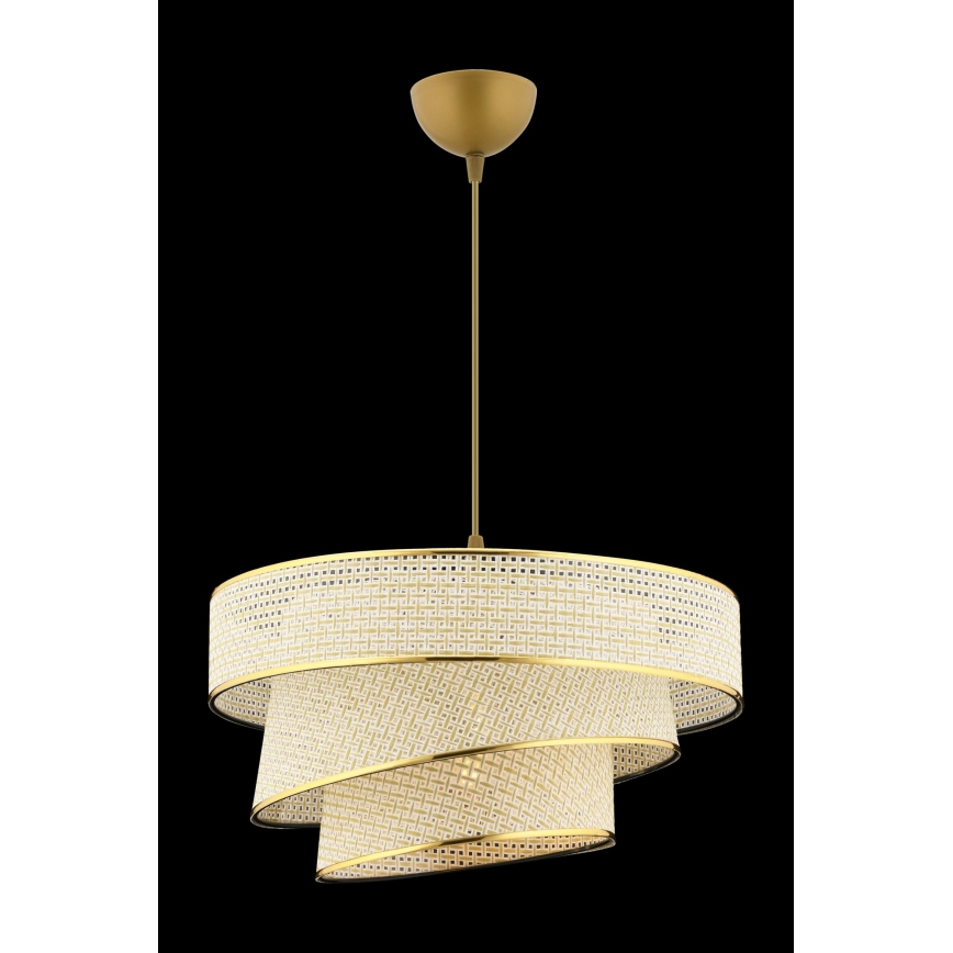 Lámpara colgante COUPER 1xE27/60W/230V crema/dorada