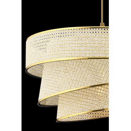 Lámpara colgante COUPER 1xE27/60W/230V crema/dorada