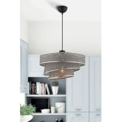 Lámpara colgante COUPER 1xE27/60W/230V gris/cromo brillante