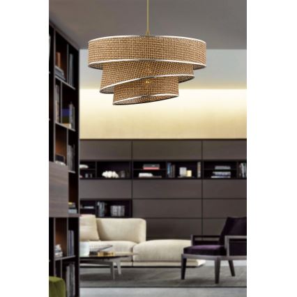 Lámpara colgante COUPER 1xE27/60W/230V marrón/cromo brillante